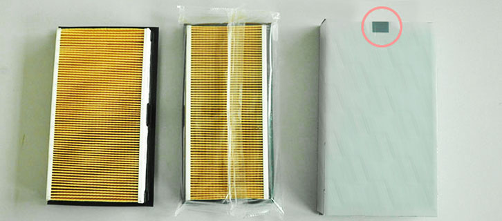 Box packing machine for filter media